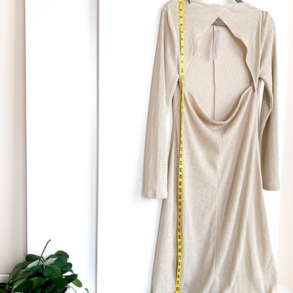 NWT topshop cream open back midi dress crew neck - Picture 5 of 7